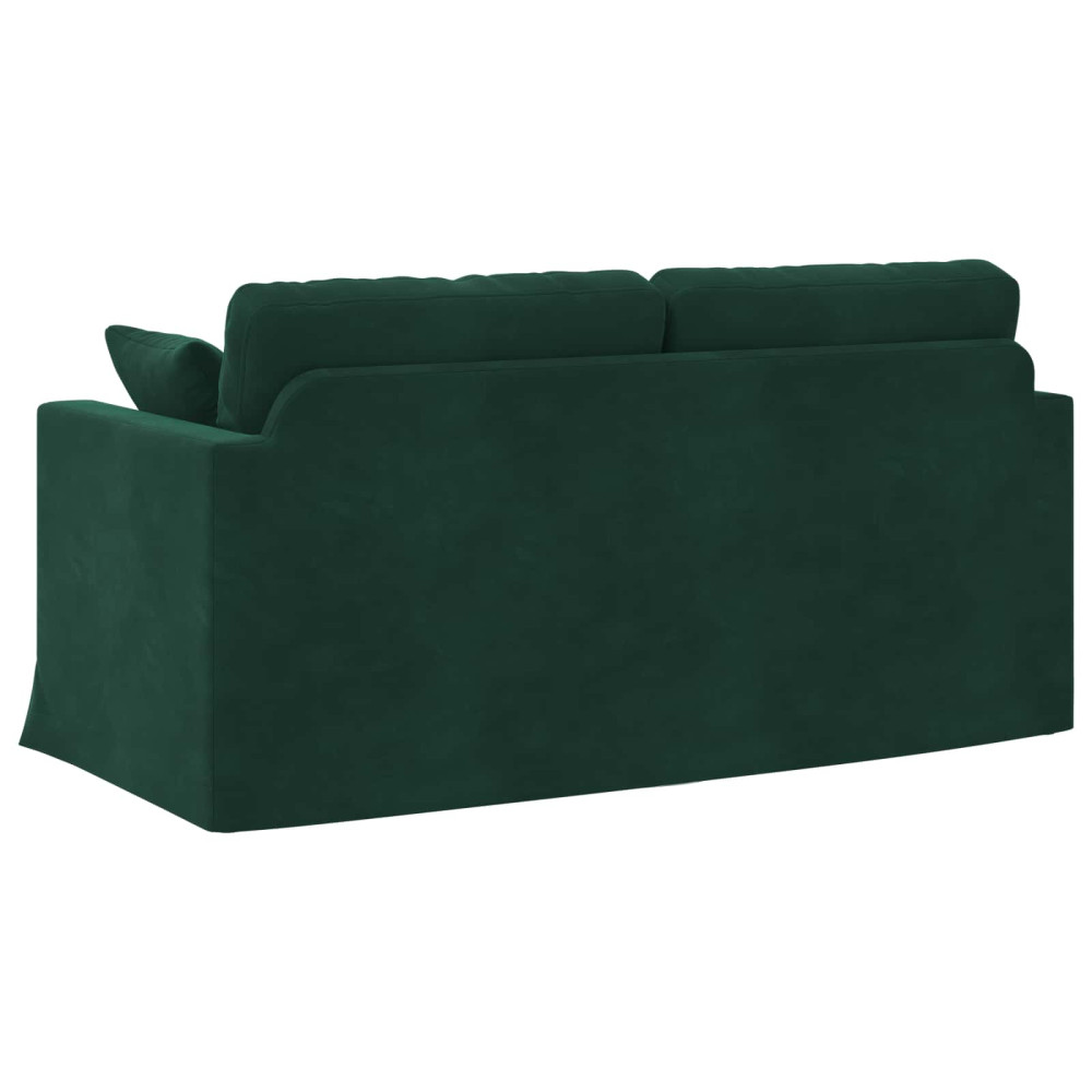 Produktbild för Soffa Mörkgrön 158 x 78 x 80 cm Sammet