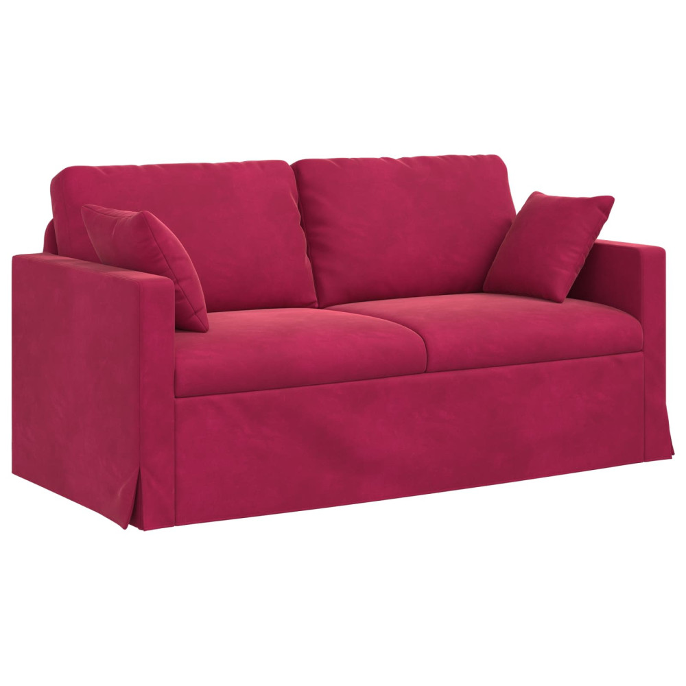 Produktbild för Soffa Vinröd 158 x 78 x 80 cm Sammet