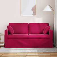 Produktbild för Soffa Vinröd 158 x 78 x 80 cm Sammet