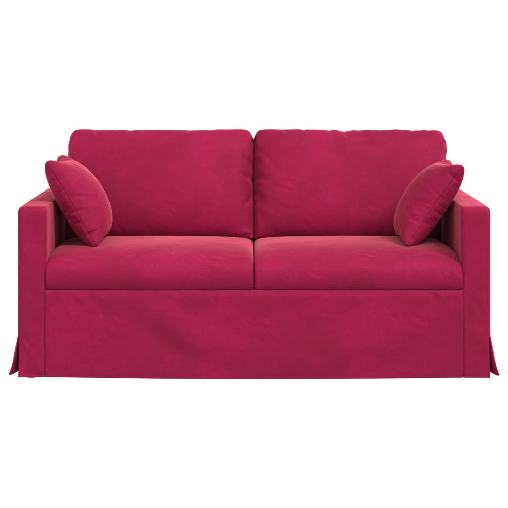 Produktbild för Soffa Vinröd 158 x 78 x 80 cm Sammet
