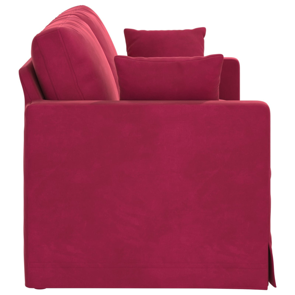 Produktbild för Soffa Vinröd 158 x 78 x 80 cm Sammet
