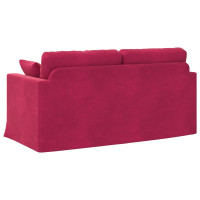 Produktbild för Soffa Vinröd 158 x 78 x 80 cm Sammet
