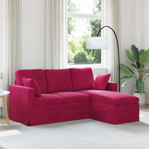 vidaXL Soffa Vinröd 178 x 134 x 80 cm Sammet