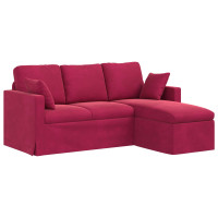 Produktbild för Soffa Vinröd 178 x 134 x 80 cm Sammet