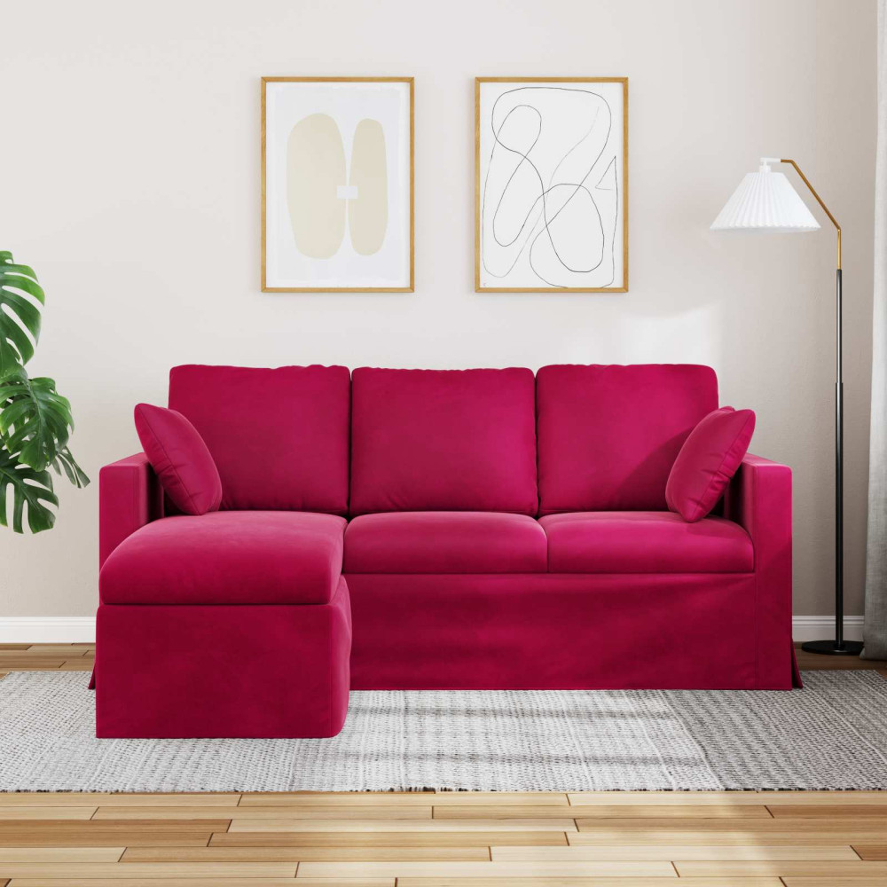 Produktbild för Soffa Vinröd 178 x 134 x 80 cm Sammet