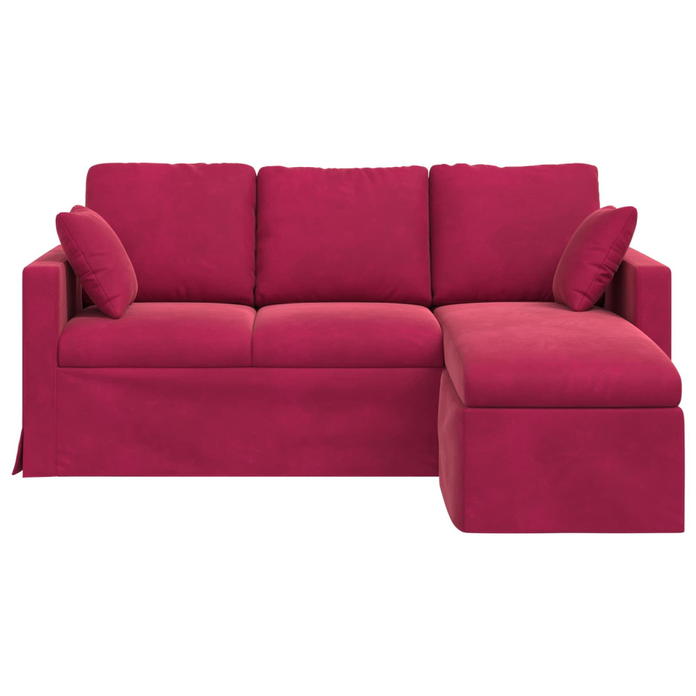 Produktbild för Soffa Vinröd 178 x 134 x 80 cm Sammet