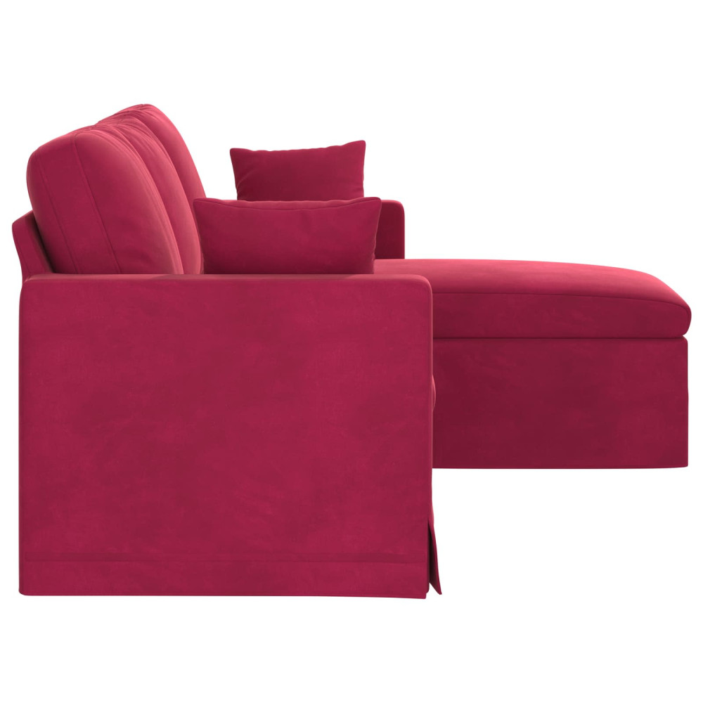 Produktbild för Soffa Vinröd 178 x 134 x 80 cm Sammet
