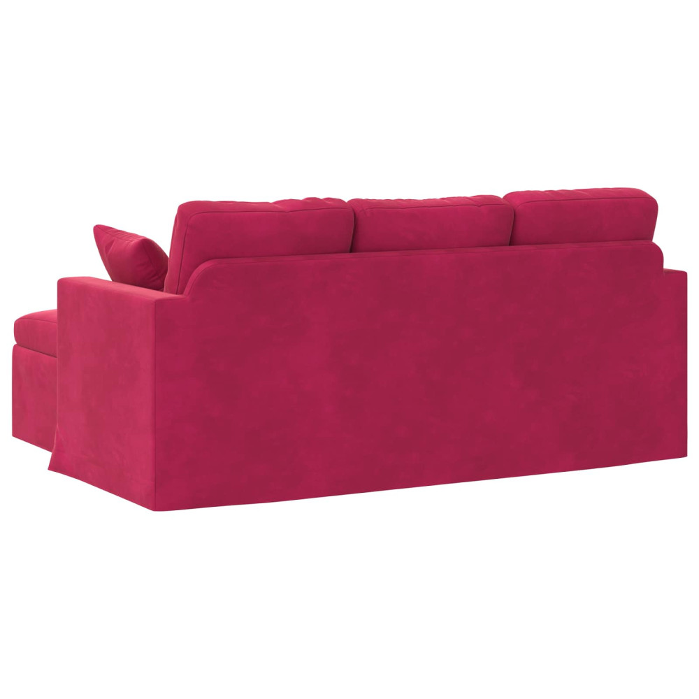 Produktbild för Soffa Vinröd 178 x 134 x 80 cm Sammet