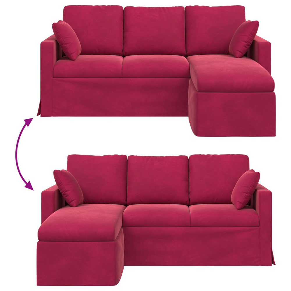 Produktbild för Soffa Vinröd 178 x 134 x 80 cm Sammet