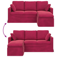 Produktbild för Soffa Vinröd 178 x 134 x 80 cm Sammet