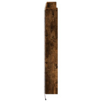 Produktbild för Huvudgavelsskåp med LED med hylla Rökt Ek 140 x 16,5 x 103,5 cm