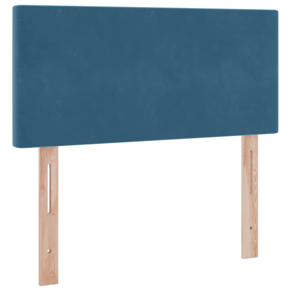 Produktbild för Förvaringssäng med madrass Mörkblå 90 x 200 cm Sammet
