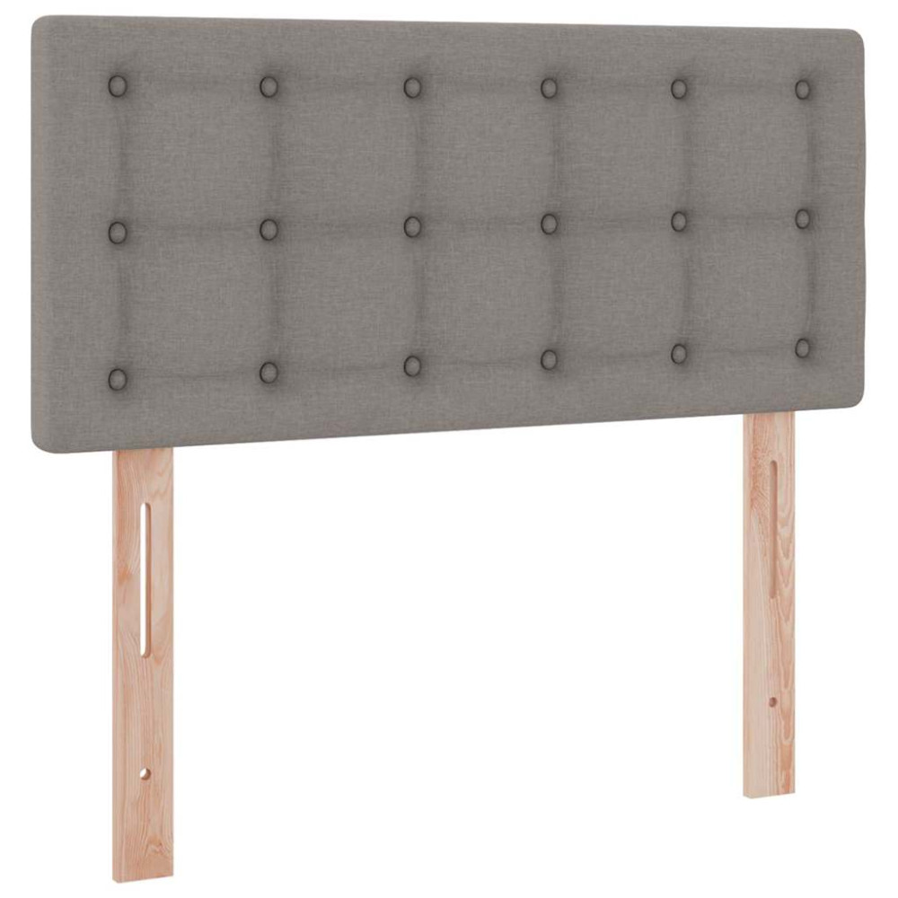 Produktbild för LED förvaringssäng med madrass Taupe 100 x 200 cm Tyg