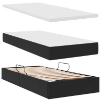 Produktbild för LED förvaringssäng med madrass Svart 200 x 200 cm Sammet
