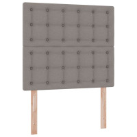 Produktbild för Förvaringssäng med madrass med lagring Taupe 100 x 200 cm tyg