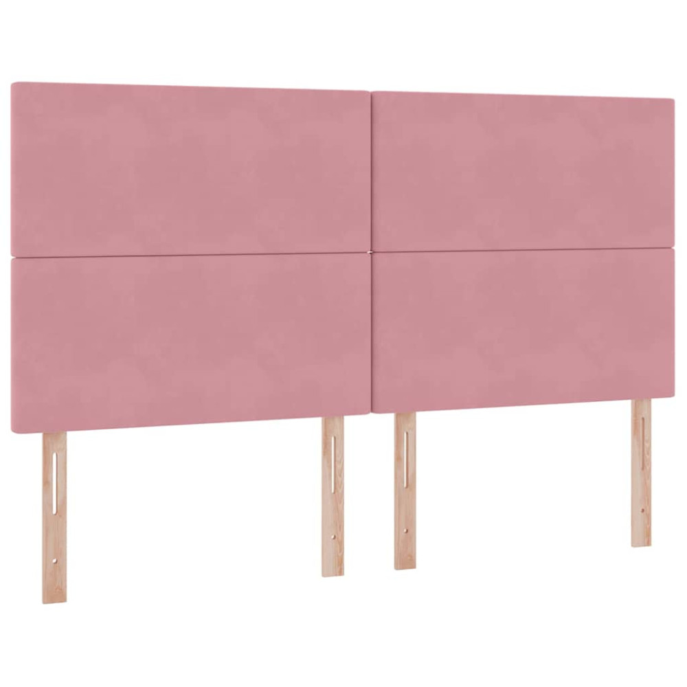 Produktbild för LED förvaringssäng med madrass Rosa 180 x 200 cm Sammet