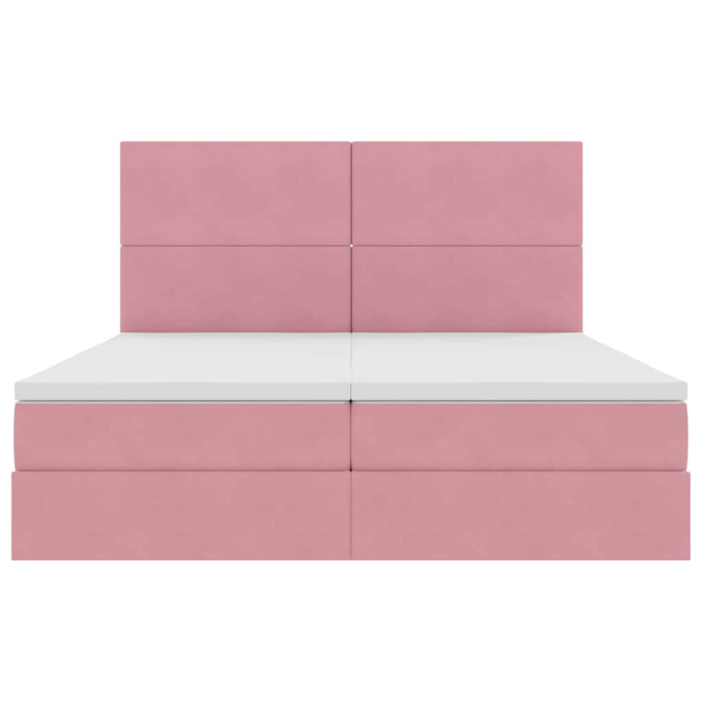 Produktbild för LED förvaringssäng med madrass Rosa 180 x 200 cm Sammet