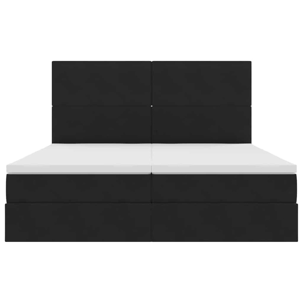 Produktbild för LED förvaringssäng med madrass Svart 200 x 200 cm Sammet