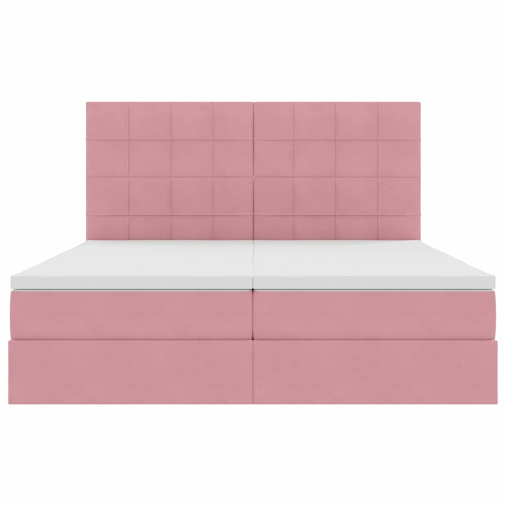 Produktbild för LED förvaringssäng med madrass Rosa 180 x 200 cm Sammet