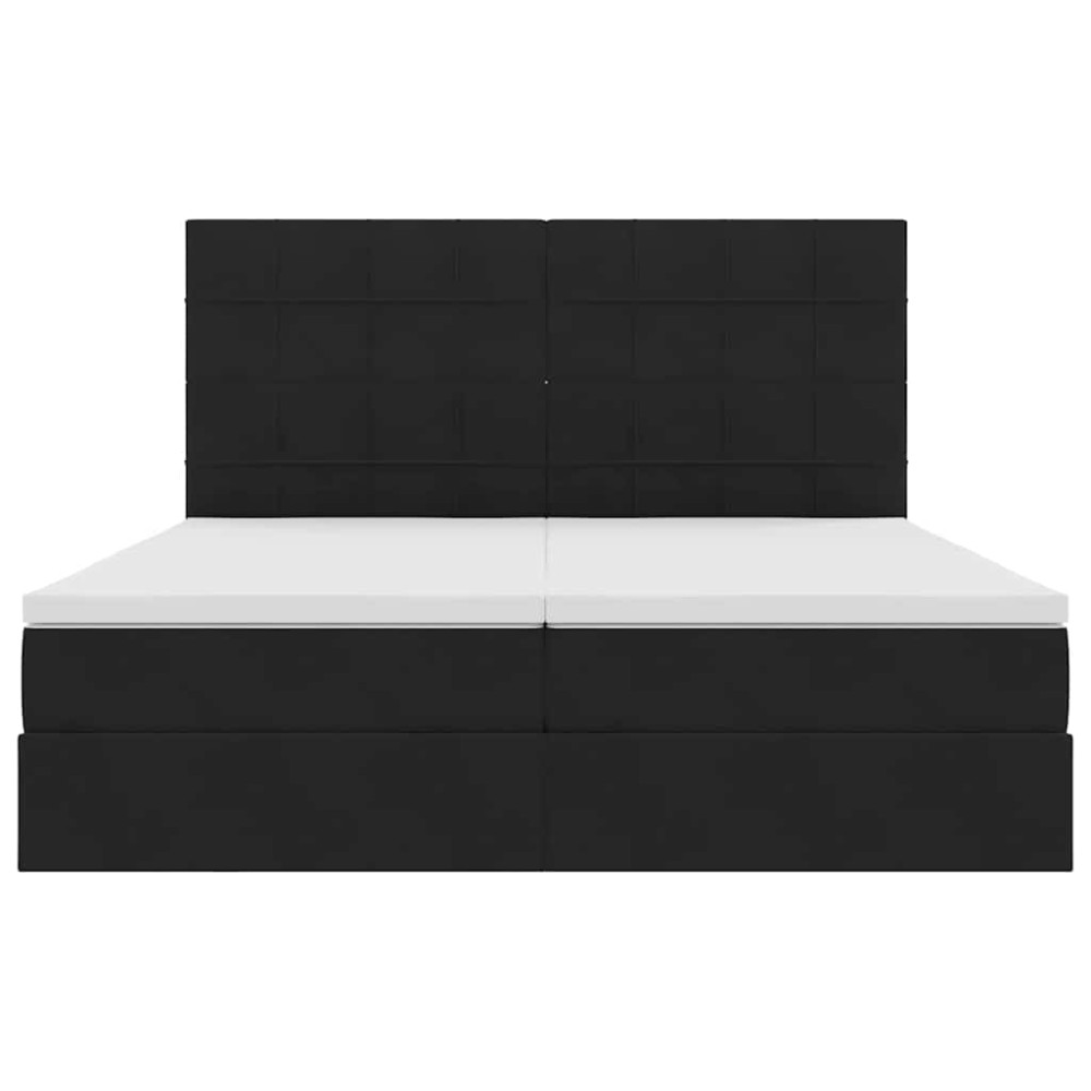 Produktbild för LED förvaringssäng med madrass Svart 200 x 200 cm Sammet