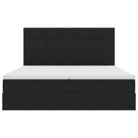 Produktbild för LED förvaringssäng med madrass Svart 200 x 200 cm Sammet