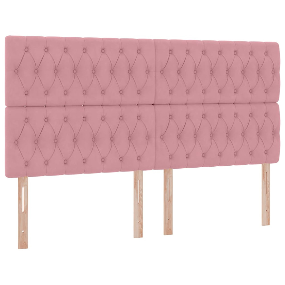 Produktbild för LED förvaringssäng med madrass Rosa 180 x 200 cm Sammet