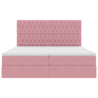 Produktbild för LED förvaringssäng med madrass Rosa 180 x 200 cm Sammet