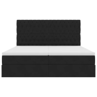 Produktbild för LED förvaringssäng med madrass Svart 200 x 200 cm Sammet