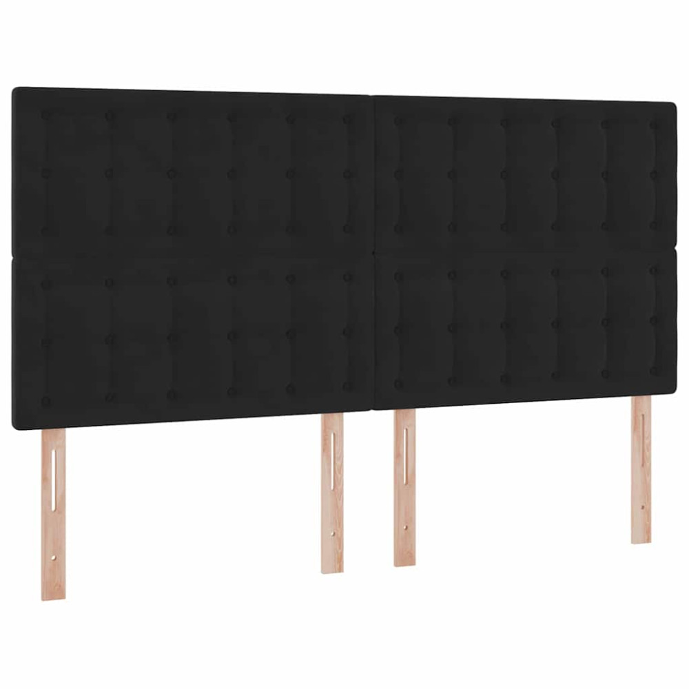Produktbild för LED förvaringssäng med madrass Svart 200 x 200 cm Sammet