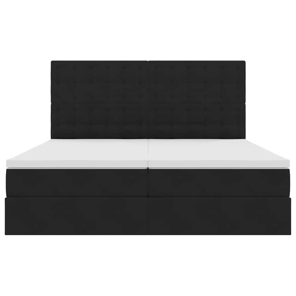 Produktbild för LED förvaringssäng med madrass Svart 200 x 200 cm Sammet