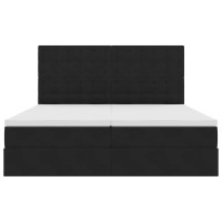 Produktbild för LED förvaringssäng med madrass Svart 200 x 200 cm Sammet