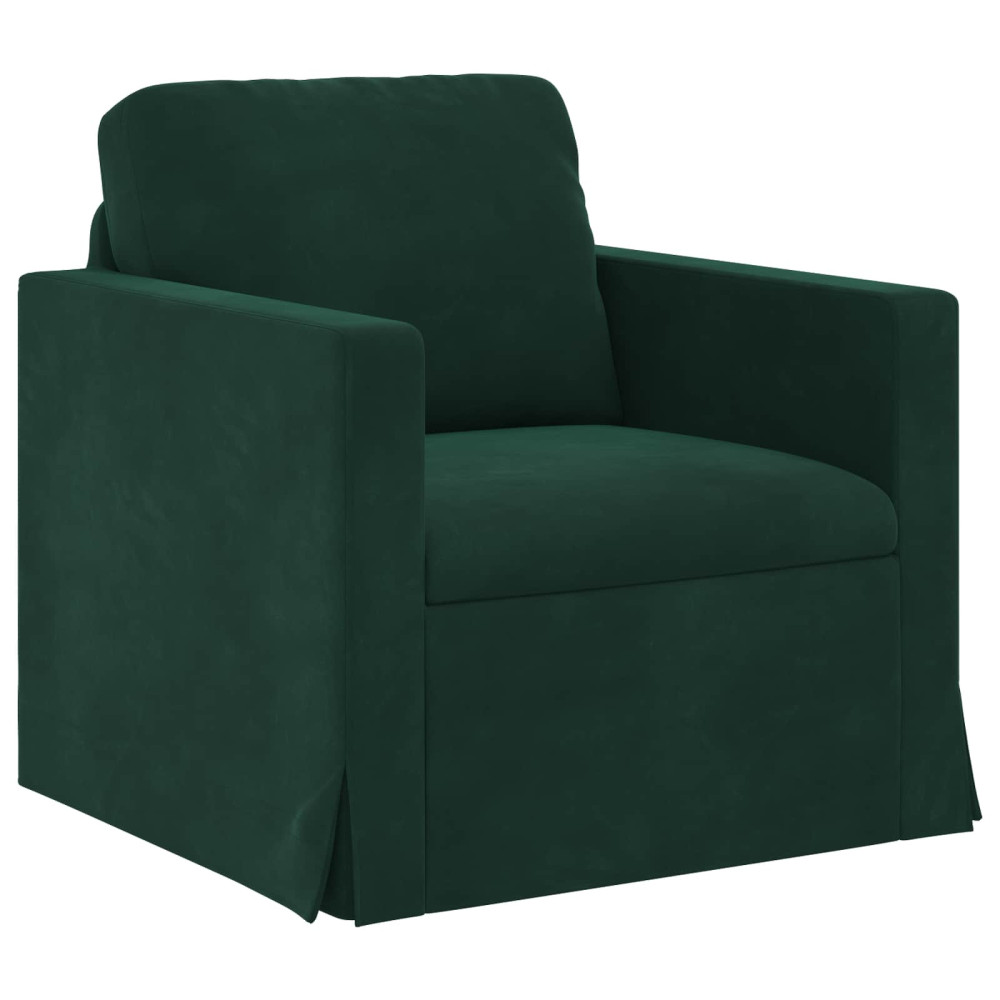 Produktbild för Soffa Mörkgrön 78 x 78 x 80 cm Sammet
