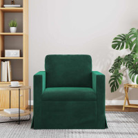 Produktbild för Soffa Mörkgrön 78 x 78 x 80 cm Sammet