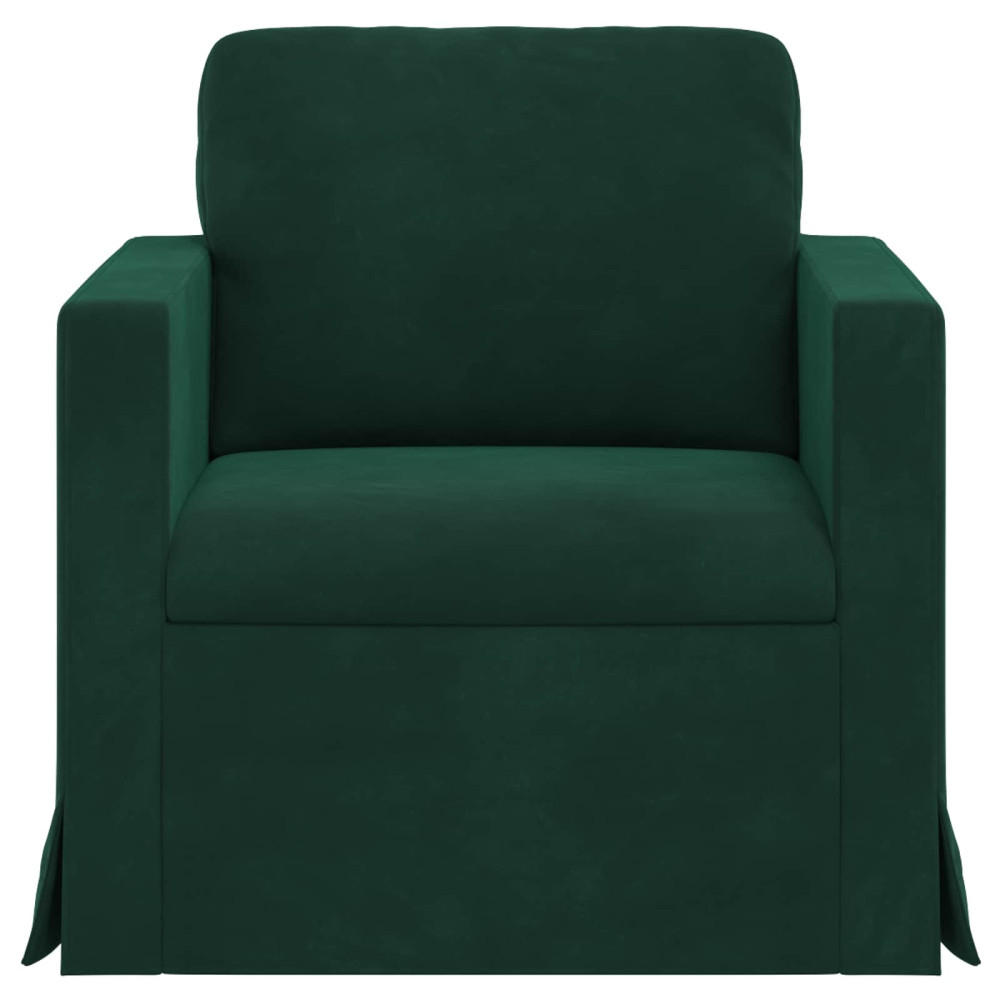 Produktbild för Soffa Mörkgrön 78 x 78 x 80 cm Sammet