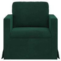 Produktbild för Soffa Mörkgrön 78 x 78 x 80 cm Sammet