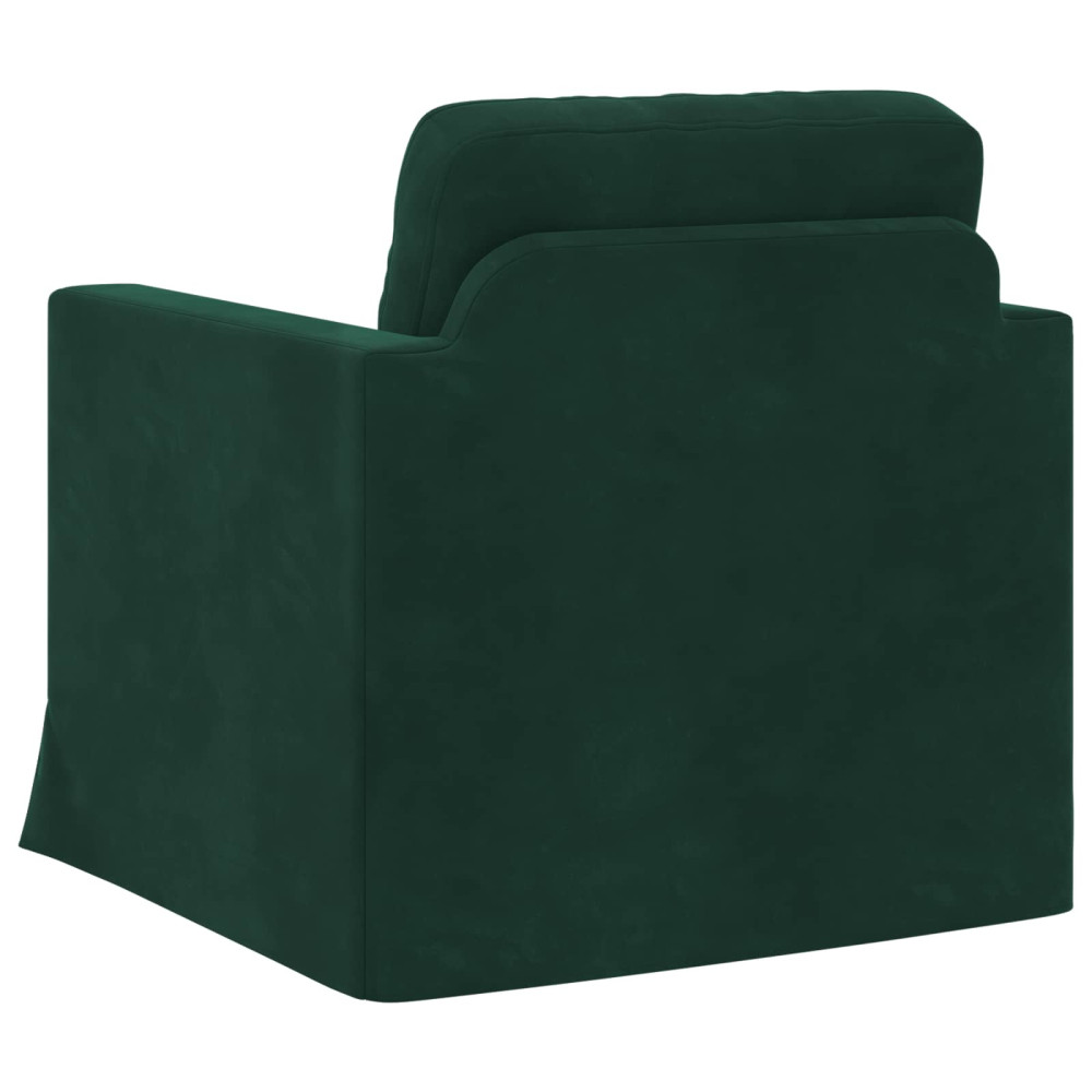 Produktbild för Soffa Mörkgrön 78 x 78 x 80 cm Sammet