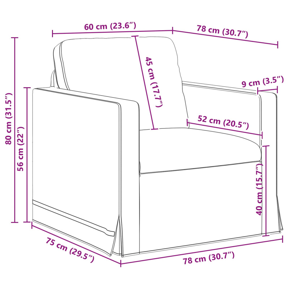Produktbild för Soffa Mörkgrön 78 x 78 x 80 cm Sammet