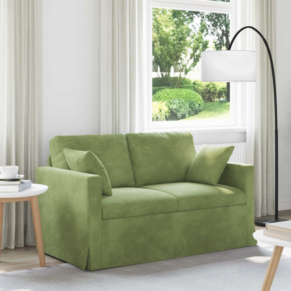 Produktbild för Soffa Ljusgrön 138 x 78 x 80 cm Sammet