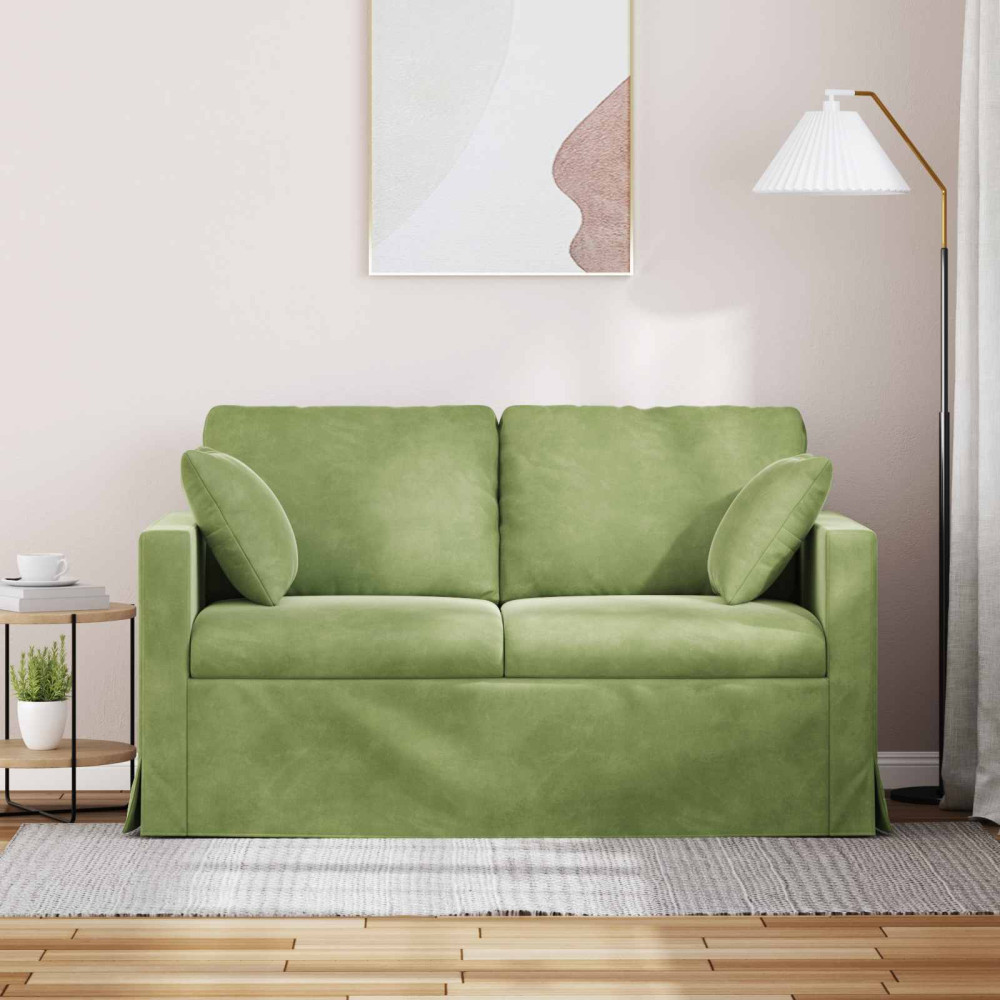 Produktbild för Soffa Ljusgrön 138 x 78 x 80 cm Sammet