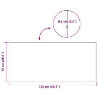Produktbild för Sportskyddsmatta Svart 150 x 75 x 0,6 cm Högdensitet PVC