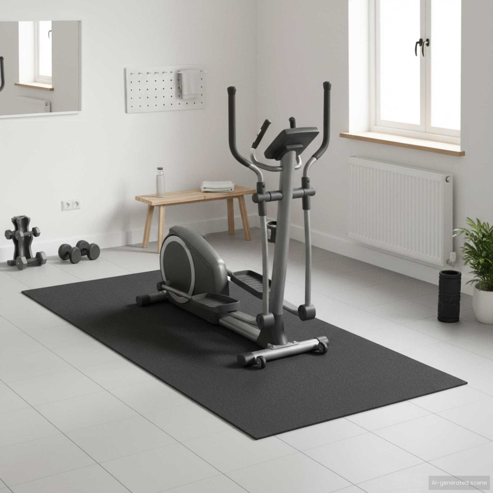 Produktbild för Sportskyddsmatta Svart 200 x 90 x 0,6 cm Högdensitet PVC