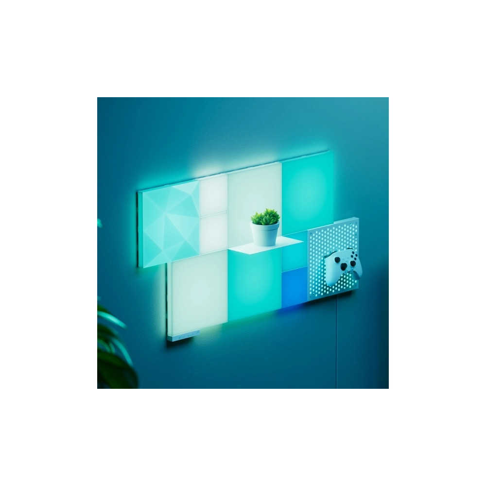 Produktbild för Nanoleaf Blocks Add-On Kit - ljuspanel - LED - RGBW-lampa - 1200-6500 K - strukturerade fyrkanter (paket om 2)