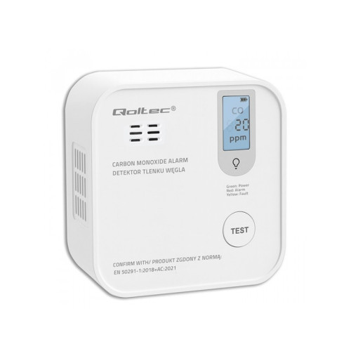 Qoltec Qoltec certifierad trådlös kolmonoxiddetektor (Chad) med bat...