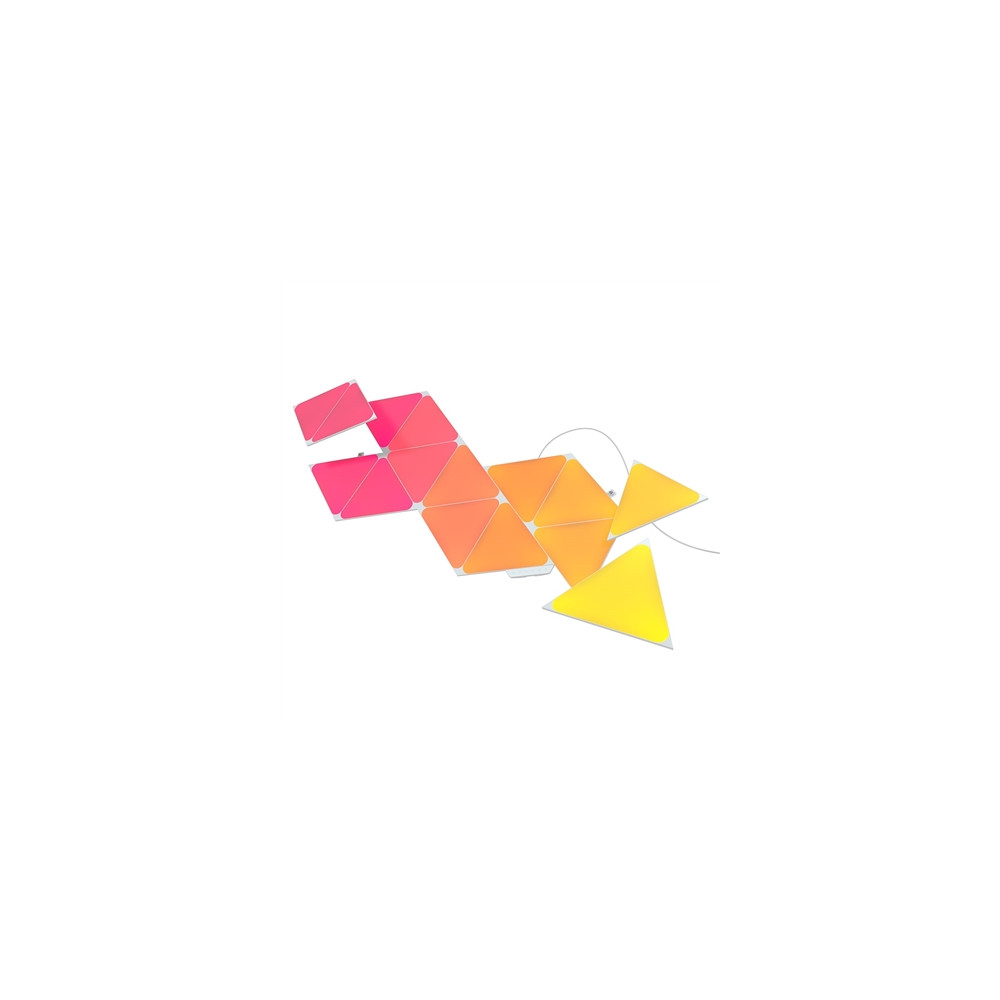 Produktbild för Nanoleaf Shapes Smarter Kit - trådlös belysningsuppsättning - LED x 15 - 1.7 W - 16 miljoner färger - 1200-6500 K - triangel