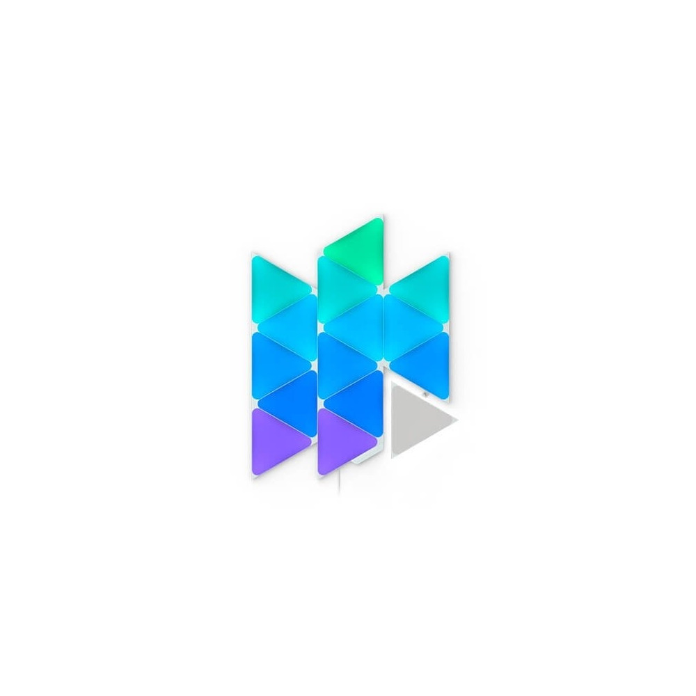 Produktbild för Nanoleaf Shapes Smarter Kit - trådlös belysningsuppsättning - LED x 15 - 1.7 W - 16 miljoner färger - 1200-6500 K - triangel