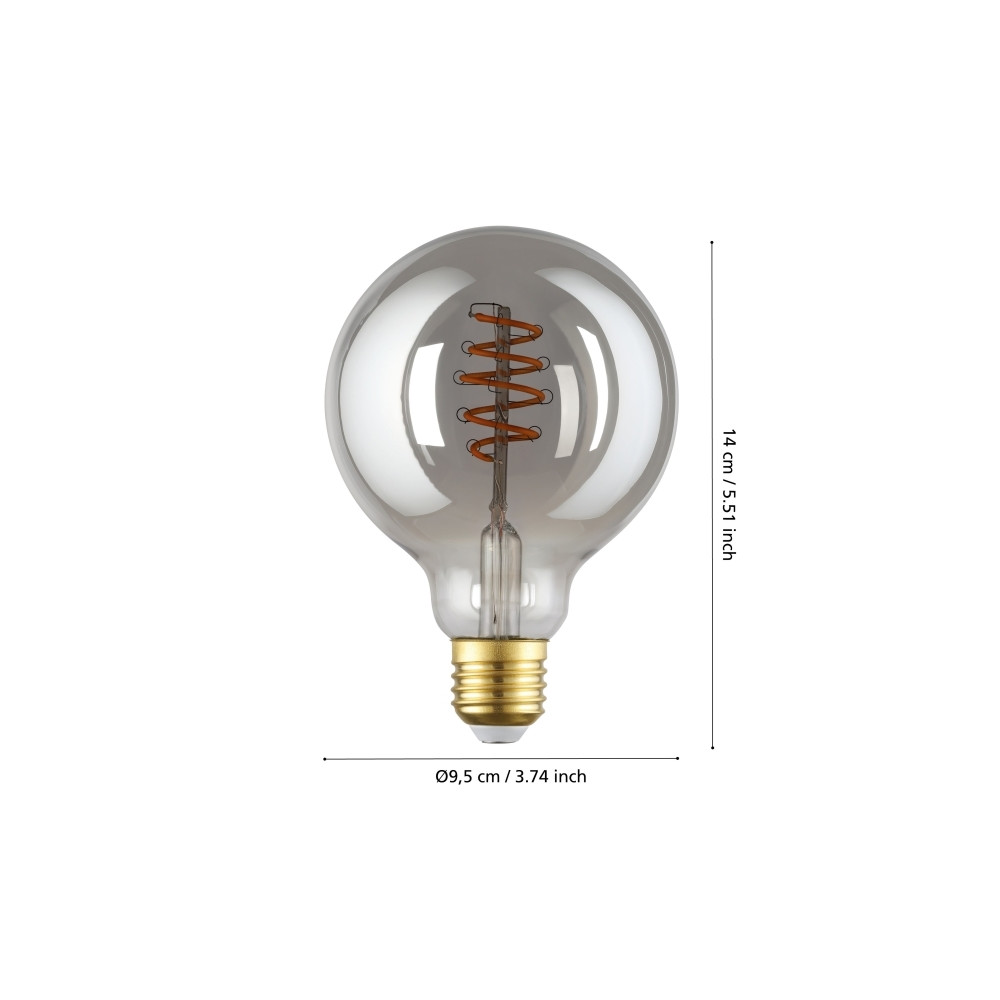 Produktbild för EGLO CONNECT-Z E27 LED G95 røgfarvet globe dekorationspære m...