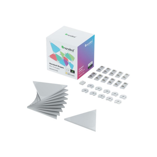 Nanoleaf Nanoleaf Shapes Mini Expansion Pack - trådlös belysningsuppsättning - LED x 10 - 0.57 W - 16 miljoner färger - 1200-6500 K - triangel