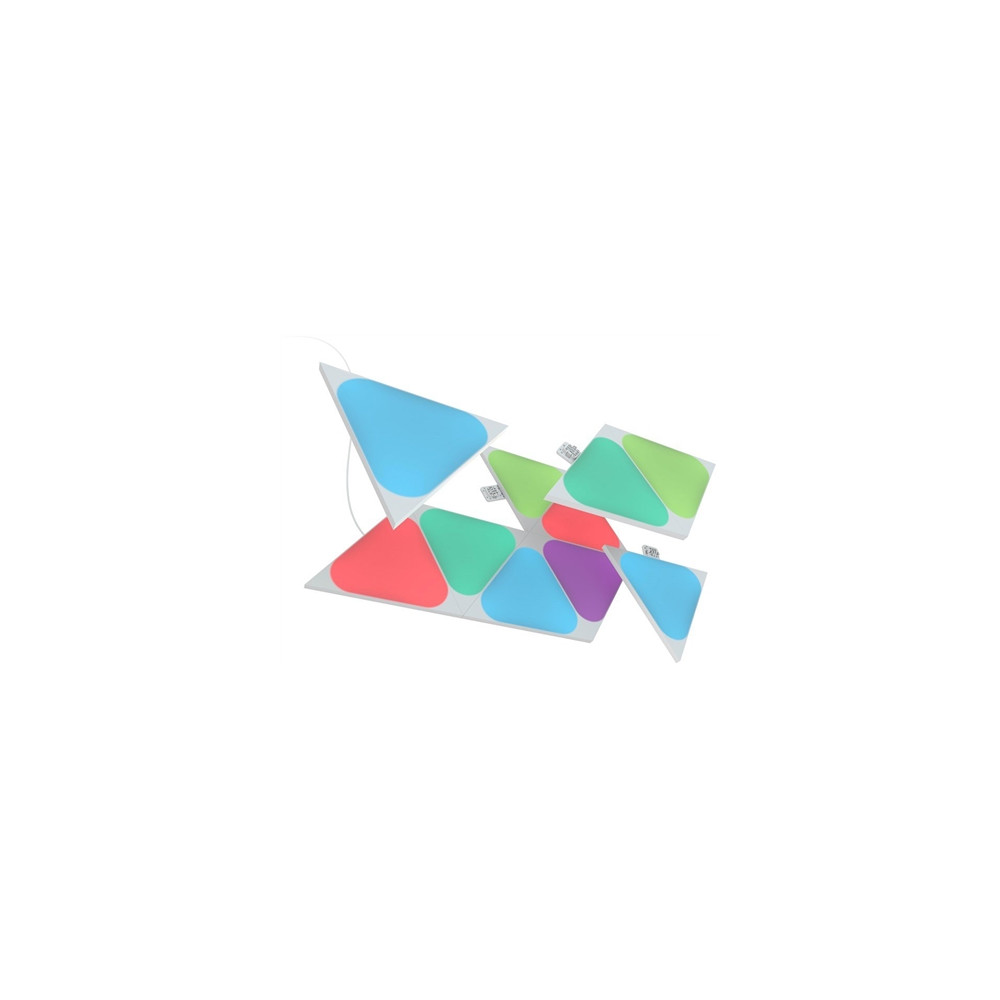 Produktbild för Nanoleaf Shapes Mini Expansion Pack - trådlös belysningsuppsättning - LED x 10 - 0.57 W - 16 miljoner färger - 1200-6500 K - triangel