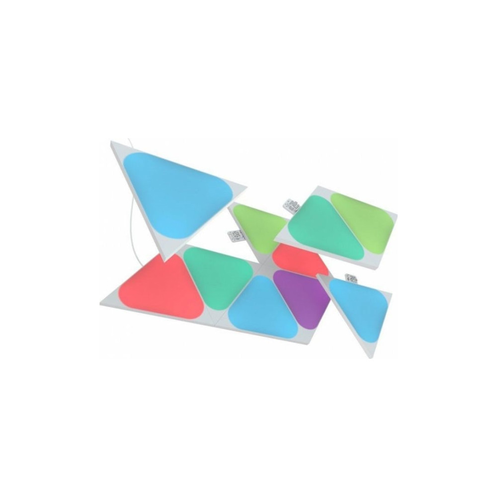 Produktbild för Nanoleaf Shapes Mini Expansion Pack - trådlös belysningsuppsättning - LED x 10 - 0.57 W - 16 miljoner färger - 1200-6500 K - triangel