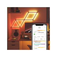 Produktbild för Nanoleaf Lines Starter Kit - trådlös belysningsuppsättning - LED x 9 - 2 W - RGBW-lampa - 1200-6500 K